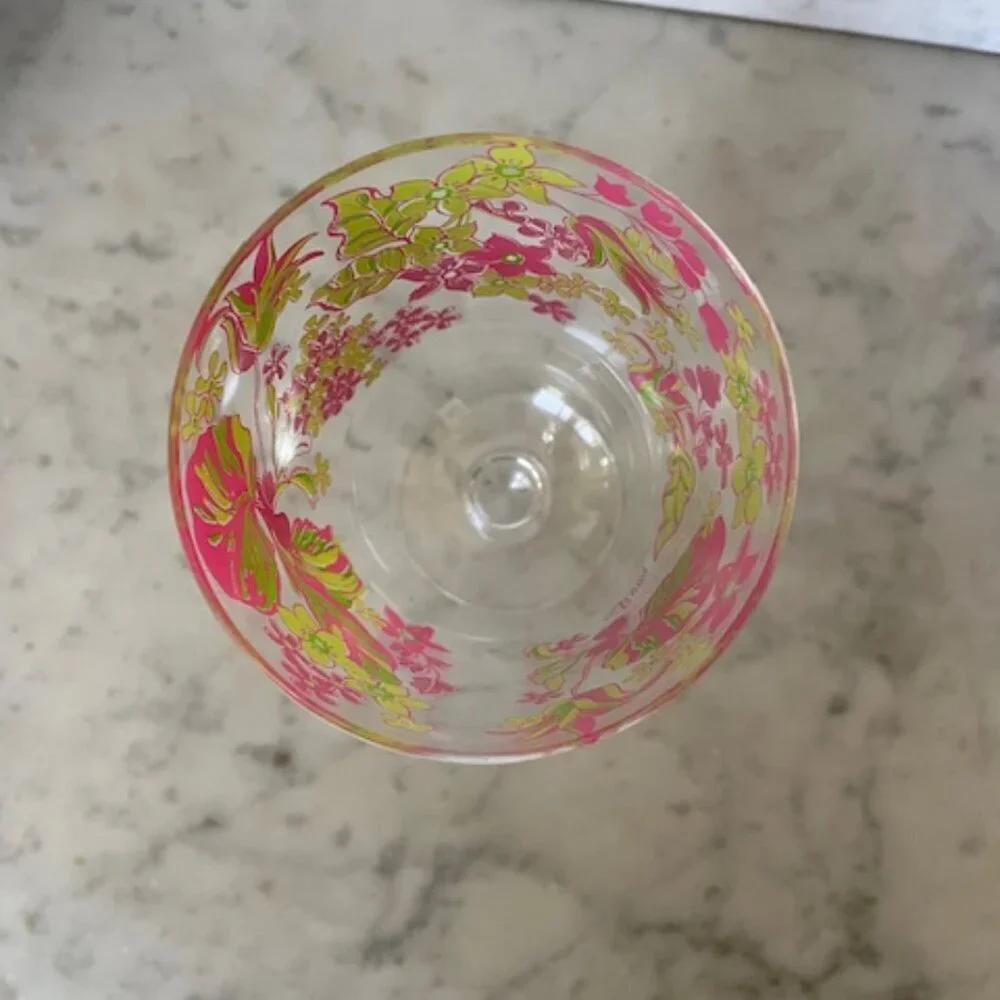 LILLY PULITZER Rose Garden Acrylic Stem Wine Glass